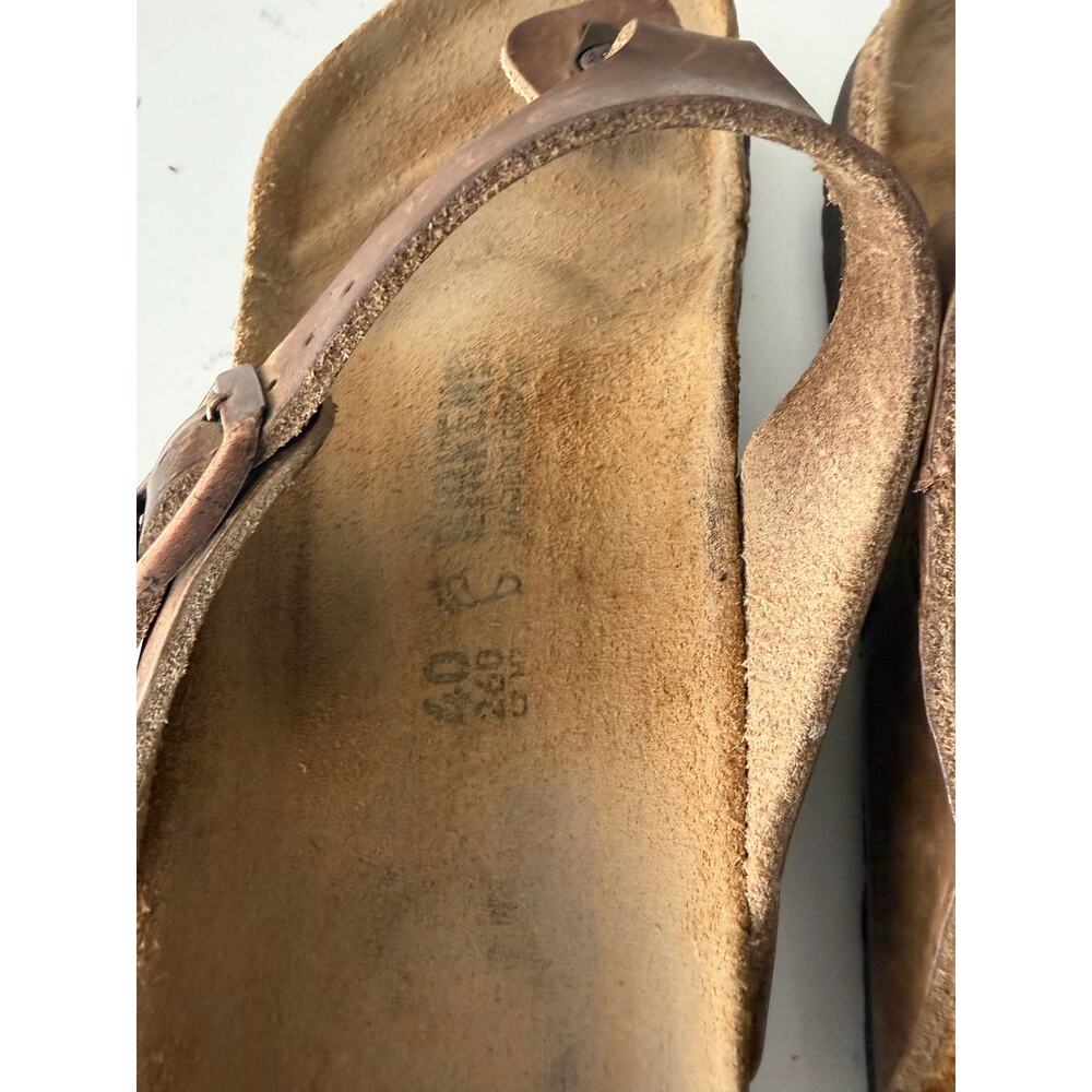 Birkenstock Gizeh oiled leather sandals sz 40 brown patina casual boho comfort - Picture 8 of 9